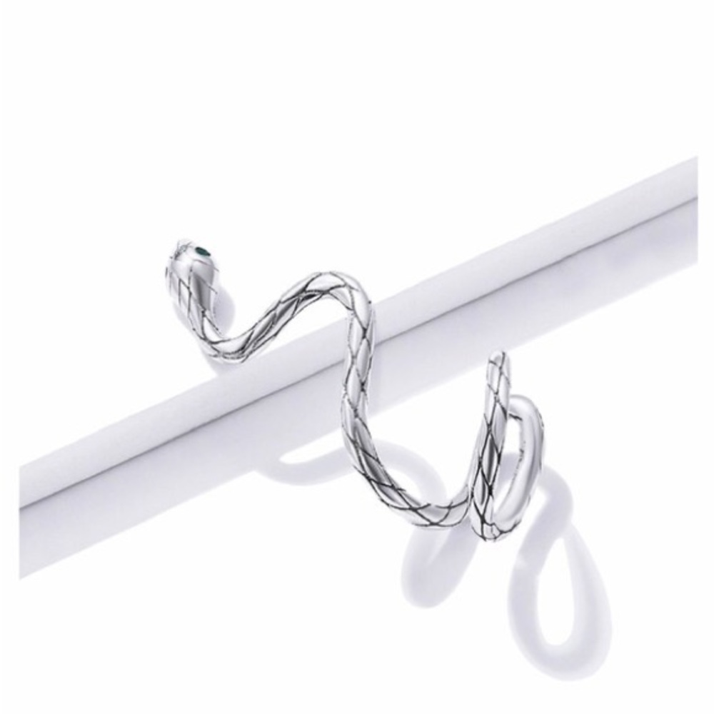 925 Sterling Silver Rich 1 Piece Magical Snake Earring Clip - Picture 3 of 7